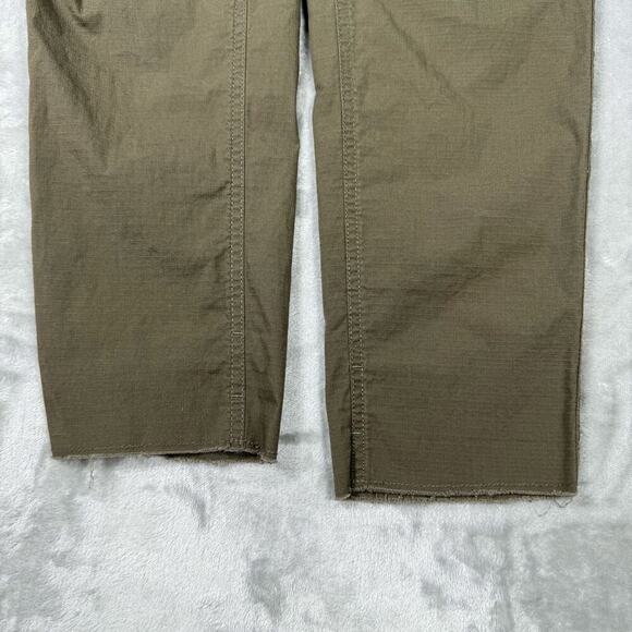Vuori Pants Women XS Green Ripstop Raw Hem Elastic Waist Hike Organic Drawstring - Picture 6 of 12